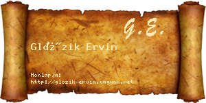 Glózik Ervin névjegykártya