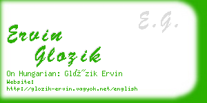ervin glozik business card